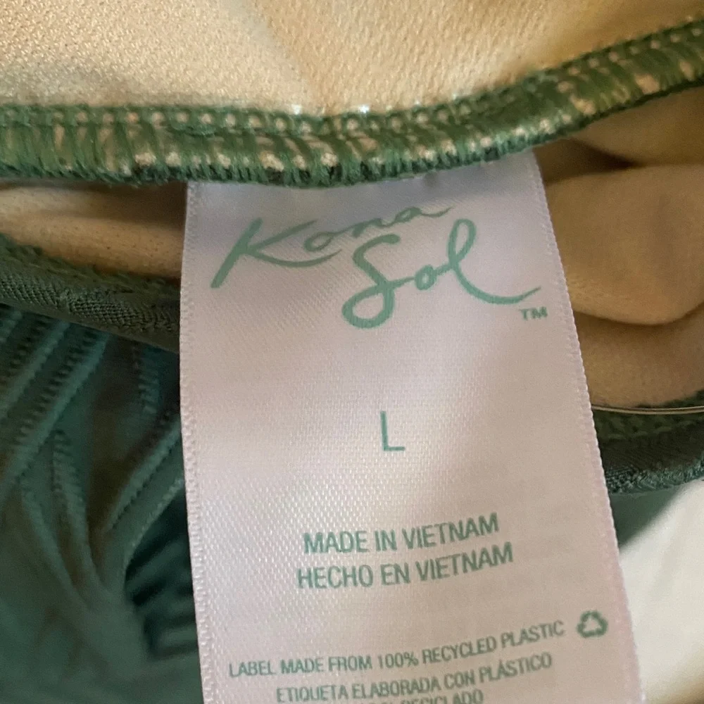 KONA SOL Forest Green Textured One-Piece Swimsuit - Picture 7 of 8